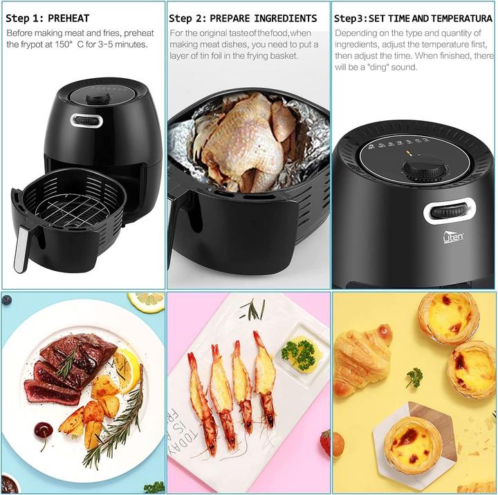 Actual product image Uten 6.5L Airfryer, Analogue