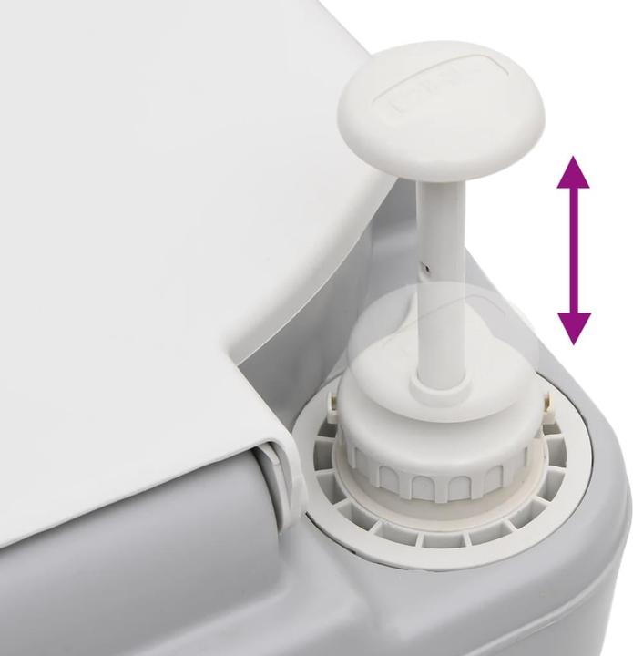 Actual product image vidaXL Camping Toilet Portable Grey and White 22+12 L HDPE