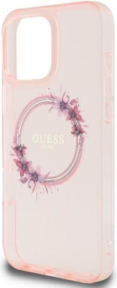 Immagine prodotto Guess GUHMP16LHFWFCP iPhone 16 Pro 6,3" różowy/rosa custodia rigida IML Flowers Wreath MagSafe (Apple iPhone 16 Pro)