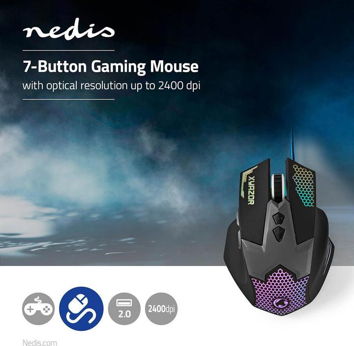 Produktbild Nedis Gaming-Maus GMWD200BK (Kabelgebunden)