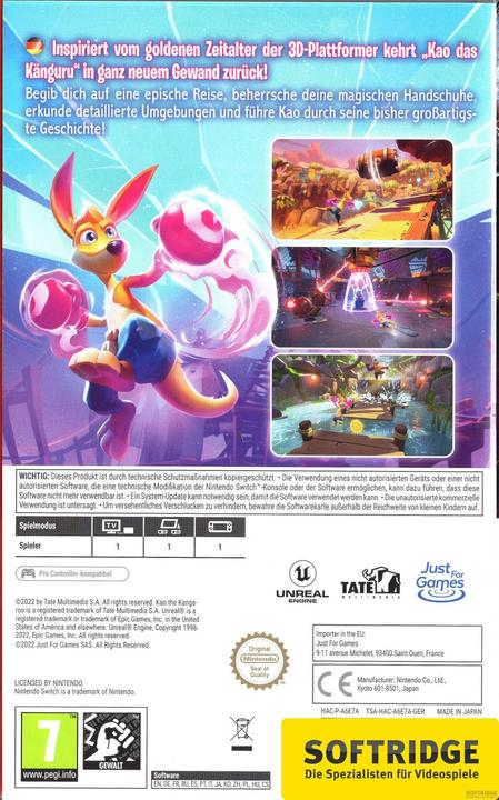 Image du produit Just for Games Kao le kangourou (Switch Lite, Switch, Switch OLED, DE)