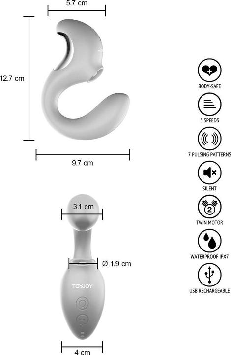 Actual product image ToyJoy TWIST clitoral vibrator