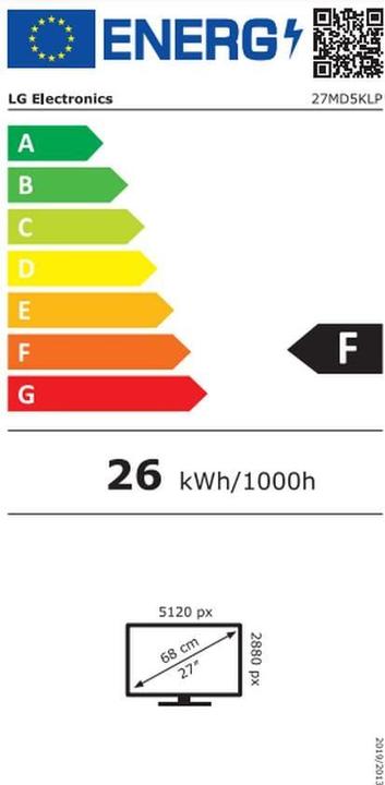 Label énergétique LG UltraFine 27MD5KLP (5120 x 2880 pixels, 27")