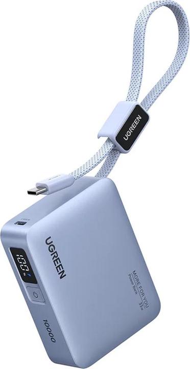 Produktbild Ugreen Powerbank Powerbank 10000mAh PB584, USB + USB-C, 33W, wbudowany kabel (szary) (10000 mAh, 33 W)