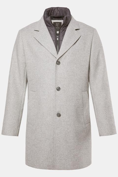 Actual product image JP1880 wool blend coat, wool content, nylon insert, lapel collar, up to 7 XL