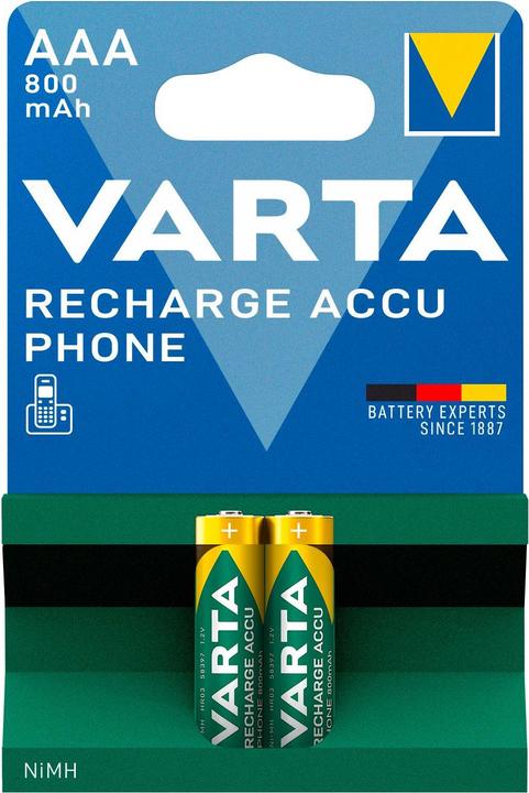 Image du produit Varta Recharger le téléphone d'Accu (2 pcs, AAA, 800 mAh)