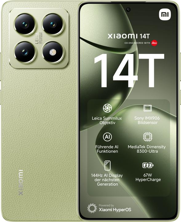 Immagine prodotto Xiaomi Pacchetto di lancio 14T + Monitor da gioco curvo da 30 pollici (256 GB, Verde limone, 6.67", Doppia SIM, 5G)