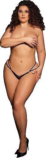 Produktbild Le Désir Ella - Elastic Mesh Thong with Sliders and Golden Details - Plus Size (One Size)