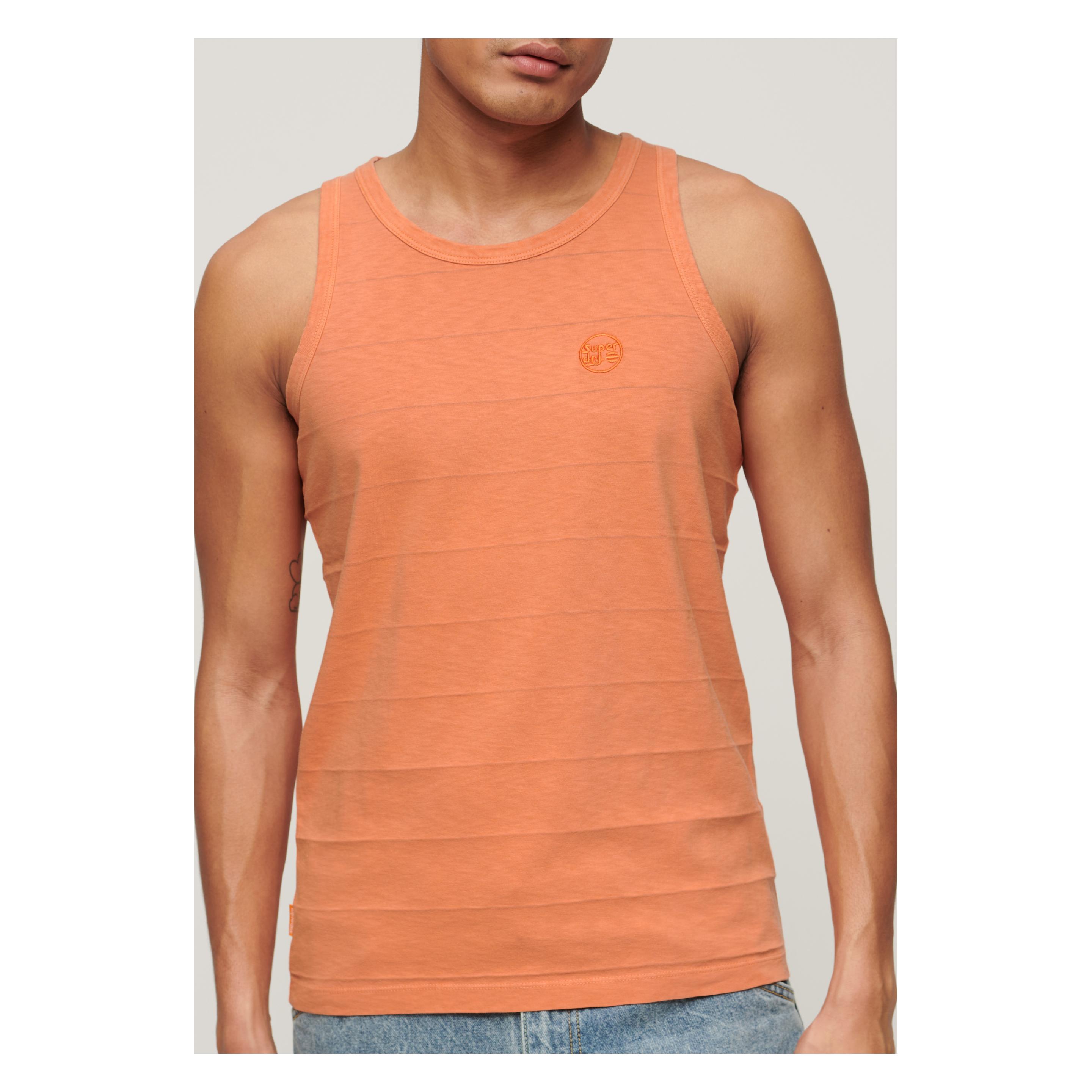 Superdry, Herren, Shirts, Vintage-Tanktop Aus Bio-Baumwolle, Grau, Orange, (M)