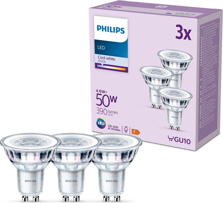 Produktbild Philips LED Classic (GU10, 4.60 W, 390 lm, 3 x, F)