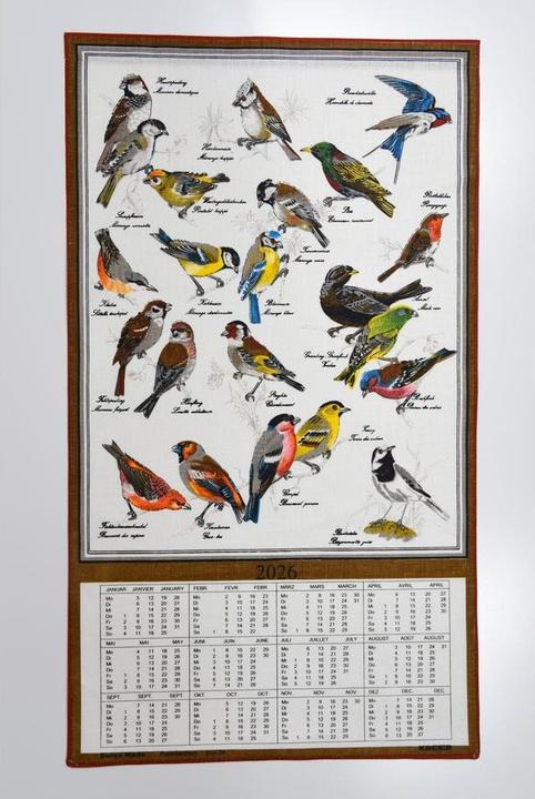 Produktbild Doerig Vögel Reinleinen 2026 19.2694 DE/FR 40x70cm (40 x 70 cm)