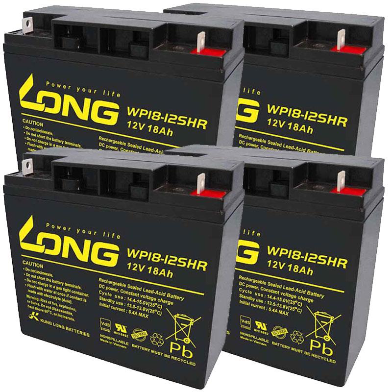 Kung Long Akku passend für den APC RBC55 Akku 12 Volt 18Ah 4 Stück (4 Stk., 18000 mAh), Batterien + Akkus