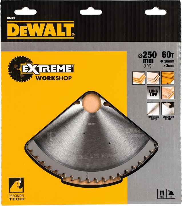 Produktbild DeWalt EXTREME ® Stationärkreissägeblatt DT4352hnitte und