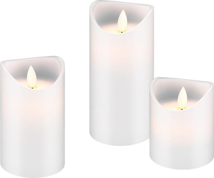 Goobay LED Echte Wax Kaarsen Set van 3 Wit met Timer Functie (3 x)
