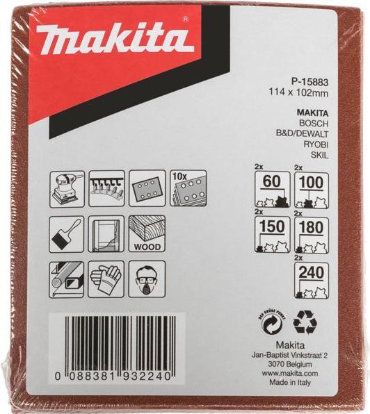 Produktbild Makita Schleifpapier Klett 115x102mm Sortiert (60, 100, 150, 180, 240)