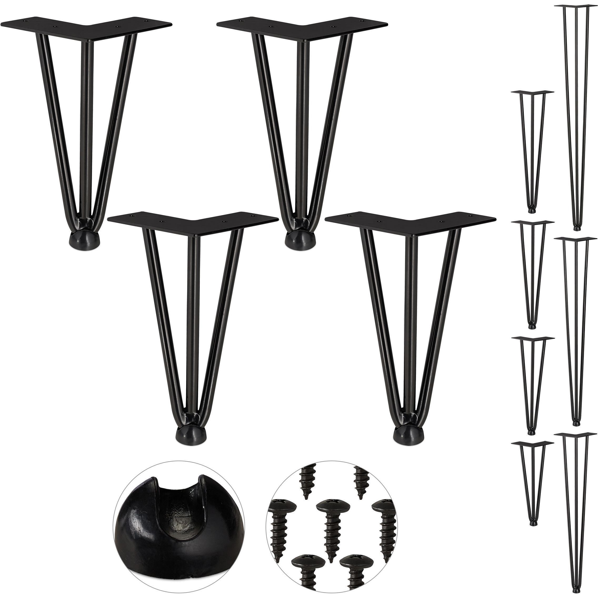 Relaxdays, Tischbeine + Tischgestell, Hairpin Tischbein 4er Set