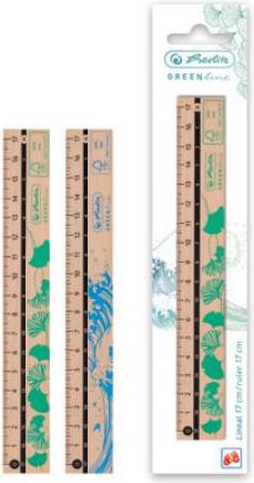 Actual product image Herlitz Ruler GREENline 17 cm (17 cm, Wood)