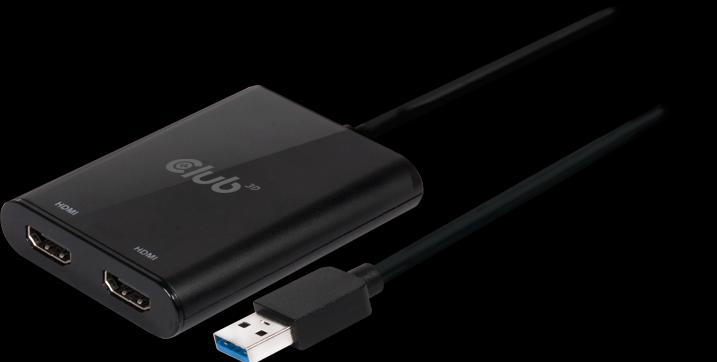 Produktbild Club 3D USB A auf HDMI 2.0 Dual Monitor 4K 60Hz Adapter