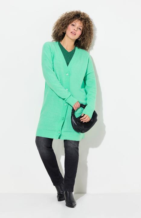 Immagine prodotto Ulla Popken Strickjacke, Boxy-Schnitt, V-Ausschnitt, Knopfleiste (54)