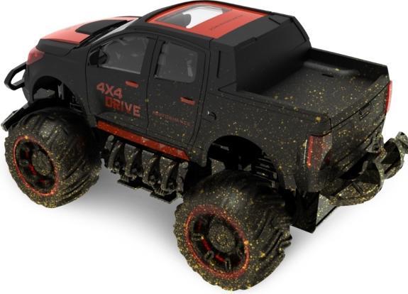 Produktbild MCU Fjernstyret Mud Off-Road Truck 1:18 Sort/Rød, 2.4G