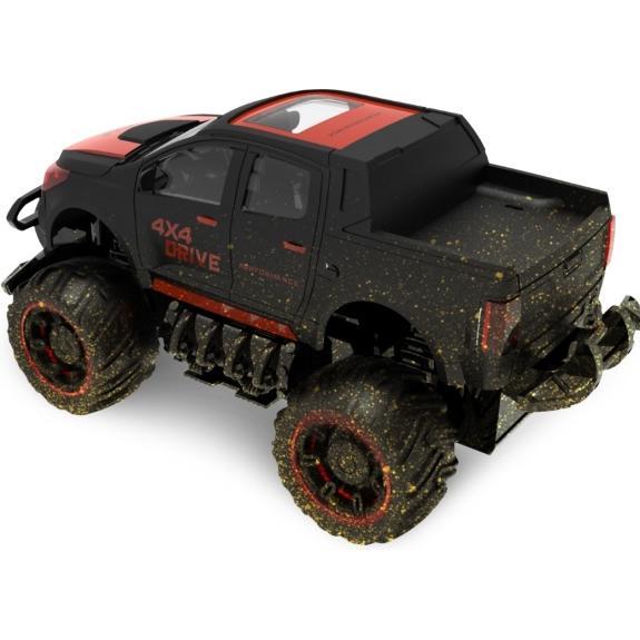 Thumbnail - MCU Fjernstyret Mud Off-Road Truck 1:18 Sort/Rød, 2.4G