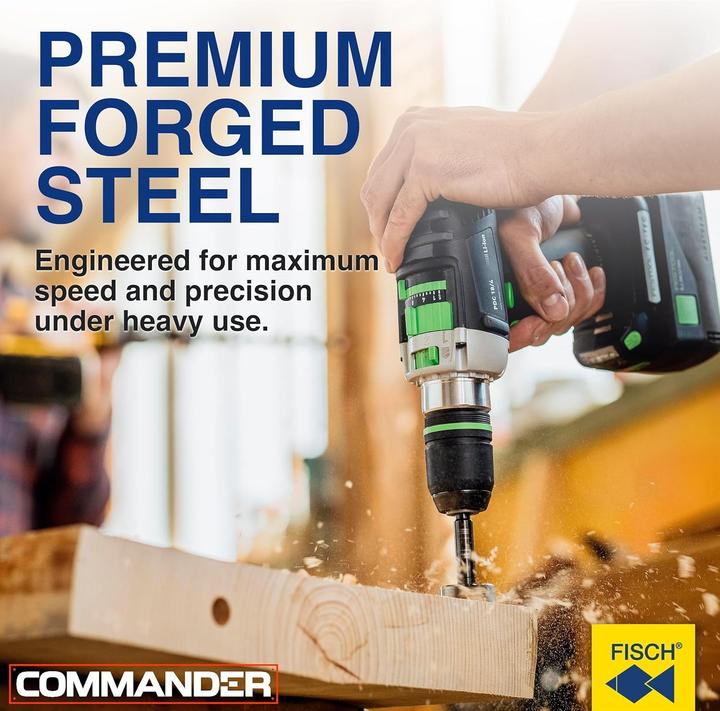 Actual product image Fisch Tools Forstner bit set BLACK SHARK PRO (15, 20, 25, 30, 35 millimetres)