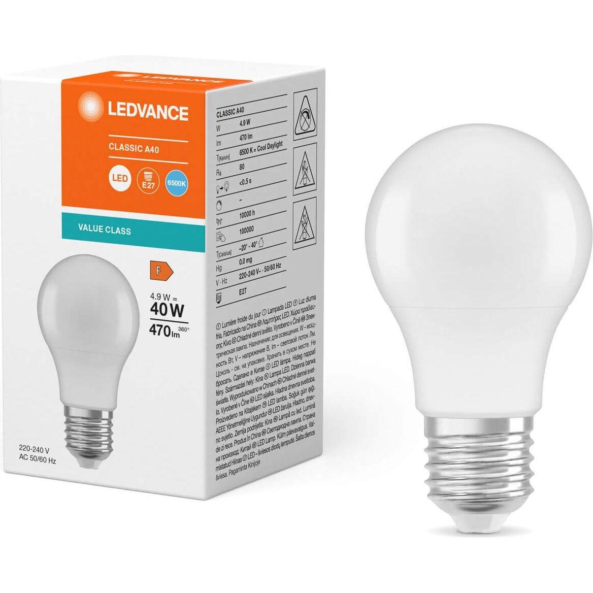 Thumbnail - Ledvance, Leuchtmittel, LED-Lampe (E27, 4.90 W, 470 lm, 1 x, F)
