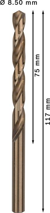 Produktbild Bosch Professional Zubehör PRO Stainless Steel HSS-Co Spiralbohrer, 8.5 x 75 x 117 mm (8.5 mm)