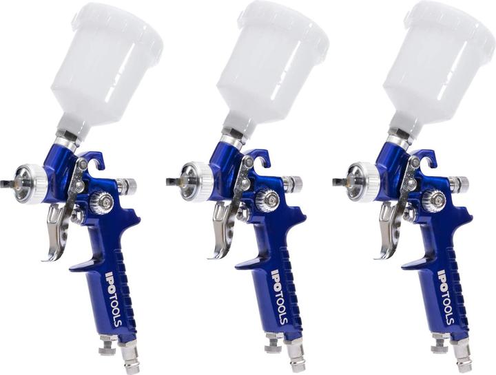 Image du produit Ipotools Mini pistolet à peinture HVLP, kit de 3 pièces