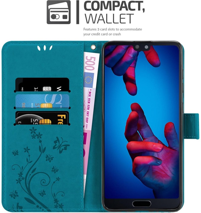 Actual product image Cadorabo Flower Book Cover (Huawei P20)
