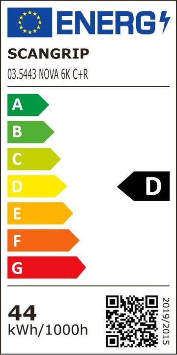 Energy Label Scangrip LED construction spotlight NOVA K C+R (6000 lm)