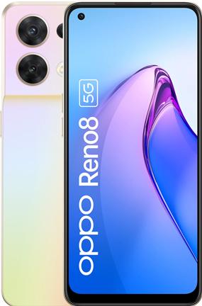 Produktbild OPPO Reno 8 (256 GB, Shimmer Gold, 6.43", Dual SIM, 5G)