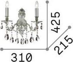 Actual product image Ideal lux GIOCONDA wall light E14 2-way dimmable silver 044910 (E14)