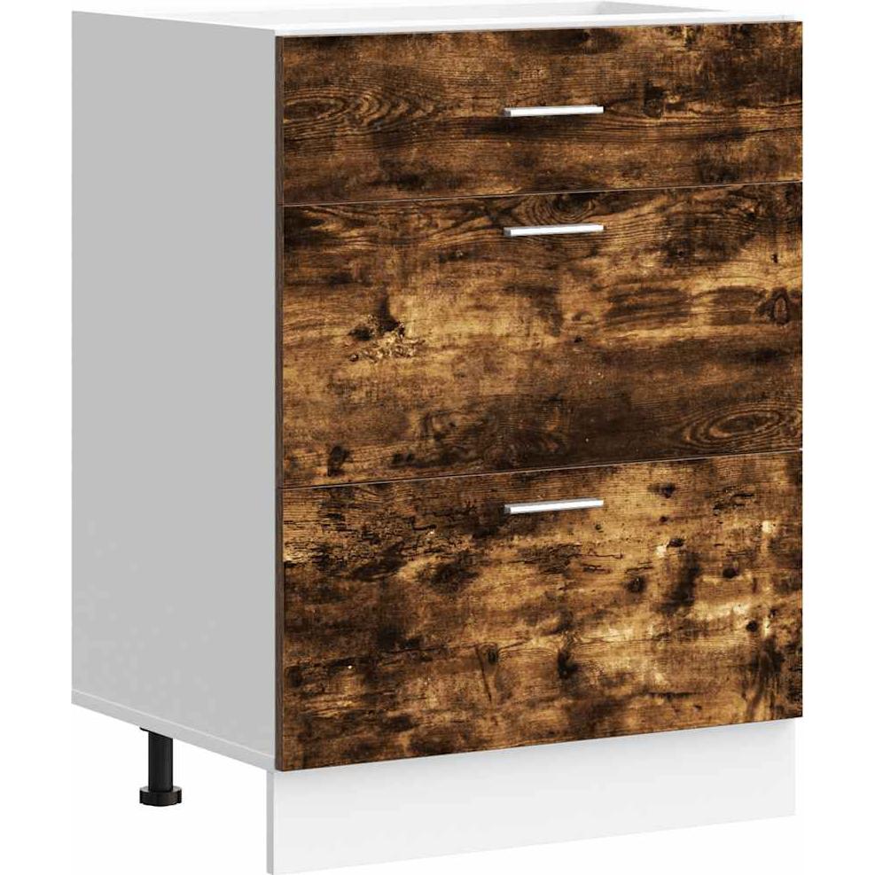 Thumbnail - VidaXL, Regal, Küchenunterschrank Räuchereiche Holzwerkstoff Spülenunterschrank (60 x 46 x 81.5 cm)