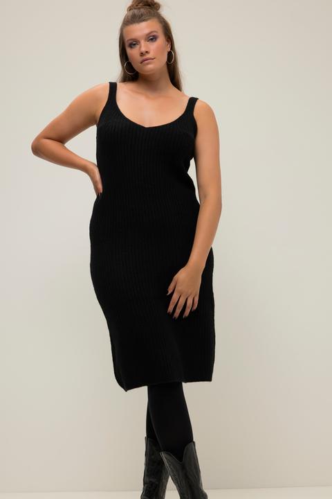 Produktbild Studio Untold Strickkleid, Straight Shape, Trägerform, V-Ausschnitt, Ripp-Strick (50, 52)