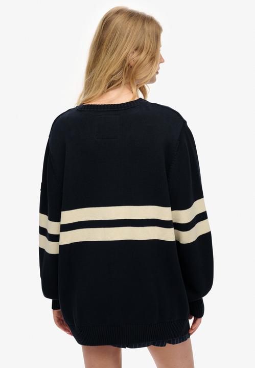 Produktbild Superdry Oversize gestreifter V-Ausschnitt Pullover Damen (L)