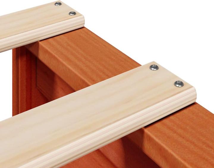 Produktbild vidaXL Massivholzbett Holzbett Bett Palettenbett mit Kopfteil 140x190cm Kiefer (140 x 190 cm)