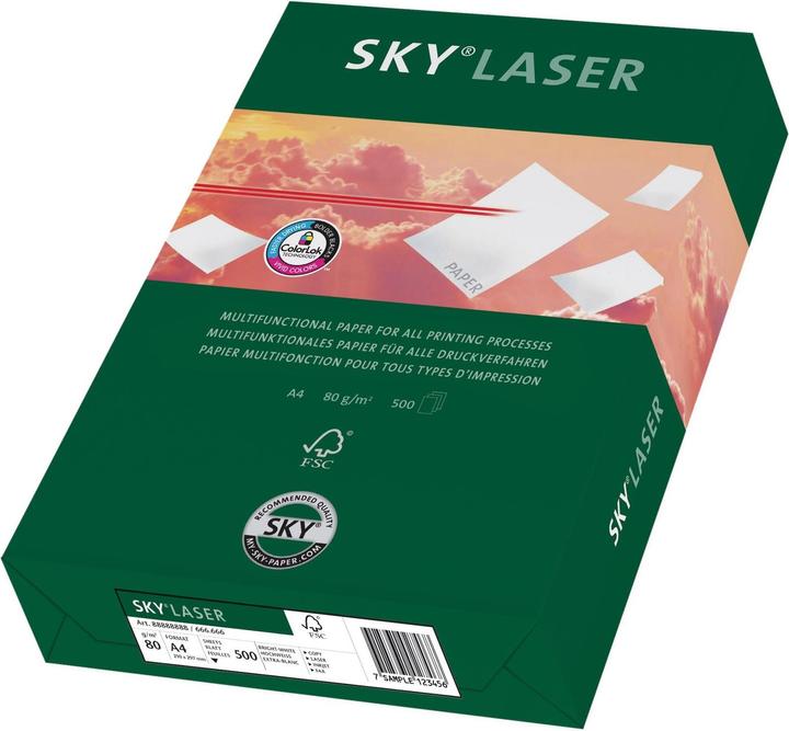 Immagine prodotto SKY Carta laser A4 per copie, bianca, 80 g/m², 500 fogli (80 g/m², 500 x, A4)