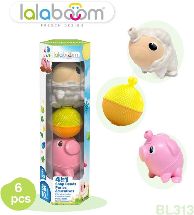 Produktbild Lalaboom Motorcycle Beads - Farm Animals Tube - Learning and Assembly Toy - Building Game - Shapes