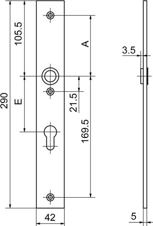 Produktbild Glutz Schutzt+AMMAvA-rschild innen 52145/52147 glide/easyfix+AMIArg- (Türschildgarnitur)
