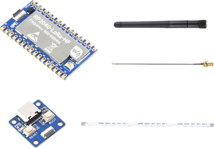Actual product image WaveShare RP2040 SX1262 LoRa HF 850-930MHz kit with USB-C adapter