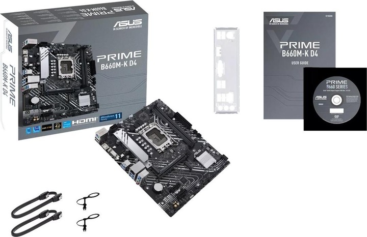 Actual product image ASUS Mainboard||Intel B660|LGA1700|MicroATX|Memory DDR4 (LGA 1700, Intel B660, mATX)