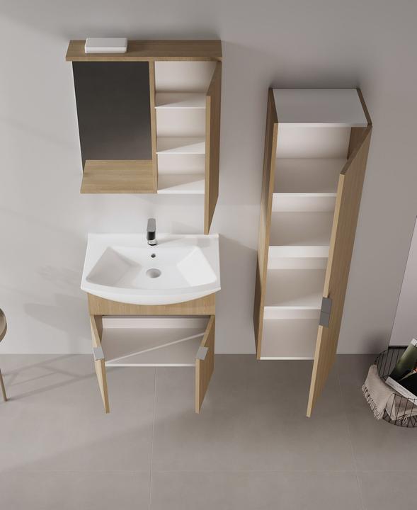 Produktbild Homitis Purus 65 Bathroom Cabinet With Sink & Mirror Set (2 Pieces)