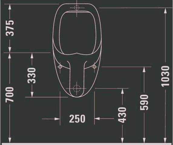 Actual product image Duravit Urinal BEN 370x350mm o fly Zul from behind white