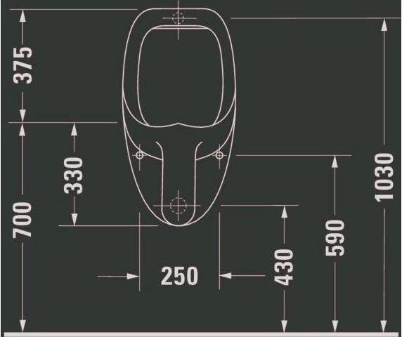 Produktbild Duravit Urinal BEN 370x350mm o Fliege Zul von hinten weiss