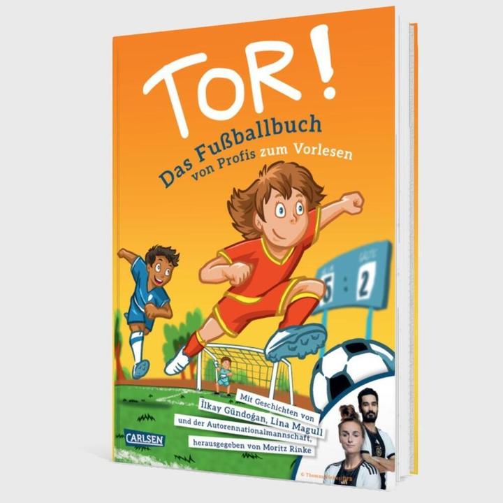 Actual product image Tor! Das Fussballbuch von Profis zum Vorlesen (German, Andreas Merkel, Hannes Köhler, Ilknur Kocer, Jan Böttcher, Jochen Schmidt, Klaus Caesar Zehrer, Klaus Döring, Lina Magull, Michael Kröchert, Moritz Rinke, Moritz Straatmann Rinke, Nils Schmidt, 2024)
