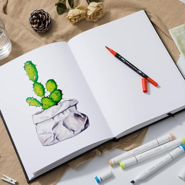 Image du produit Ohuhu Mix Media Kunst-Skizzenbuch, 78 Blatt, 27.5 x 21 cm (Blanc, Couverture souple)