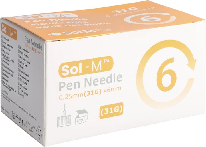 Sol-m Pen needle 31G 0.25mmx6mm 100 pcs.