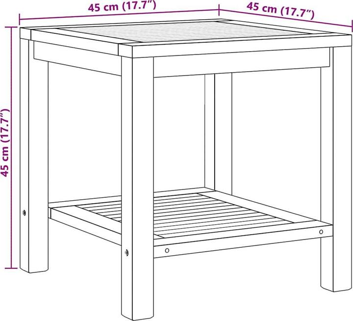 Immagine prodotto vidaXL Tavolino da caffè (45 x 45 x 45 cm)