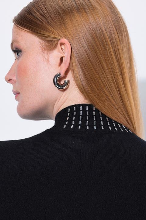 Produktbild Ulla Popken Pullover, Volantärmel, Stehkragen, Langarm (54)